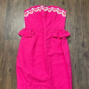 Lilly Pulitzer, pink strapless dress